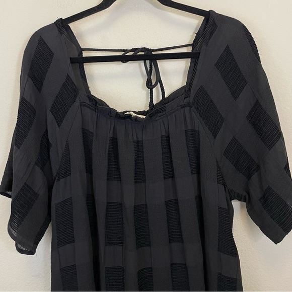 Entro Black Windowpane Square Neck Mini Dress Size‎ L - Picture 5 of 9